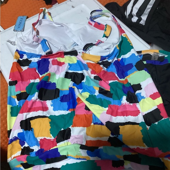 Womens Tankini Swimsuits with Boy Shorts Tummy Control Plus Size Modest XXL - Picture 5 of 5